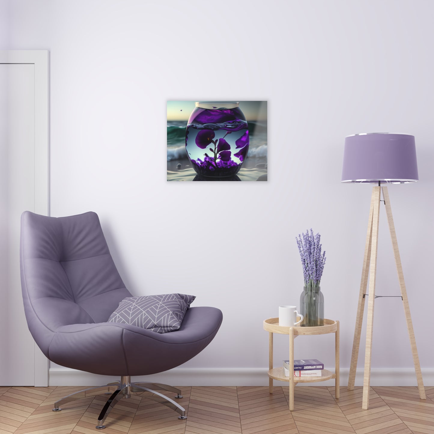 Acrylic Prints Purple Sweet pea in a vase 4