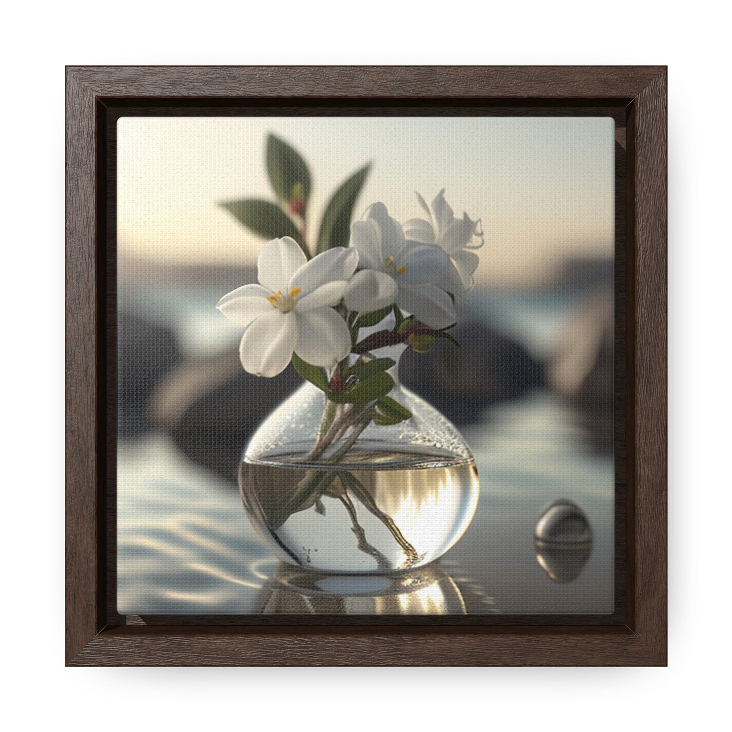 Gallery Canvas Wraps, Square Frame Jasmine glass vase 1