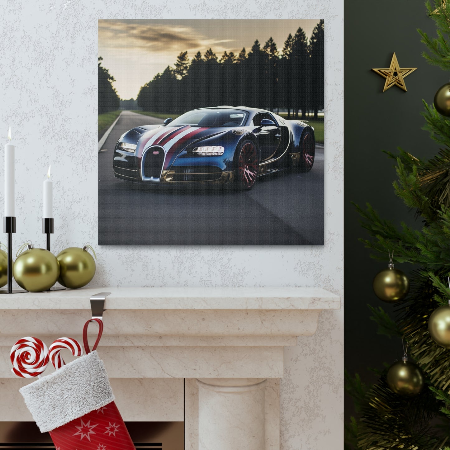 Canvas Gallery Wraps Bugatti Flag American 1