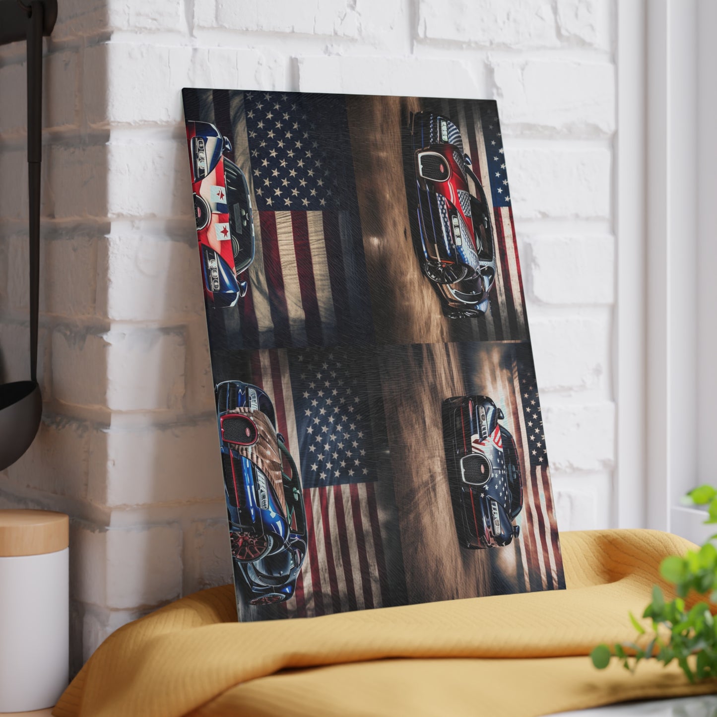 Glass Cutting Board Bugatti American Flag 5