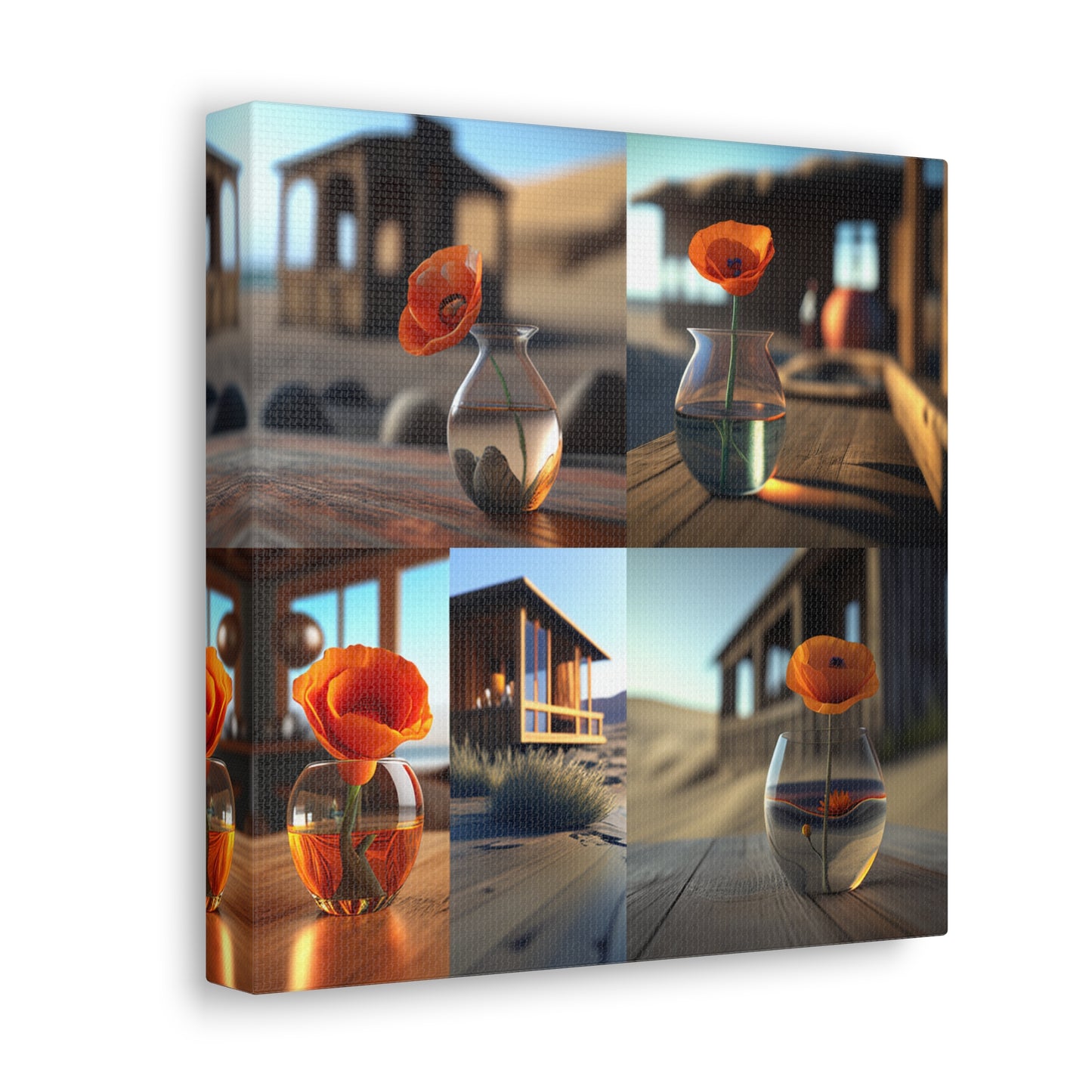 Canvas Gallery Wraps Poppy in a Glass Vase 5