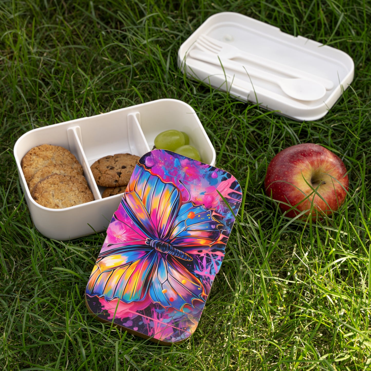 Bento Lunch Box Pink Butterfly Flair 3