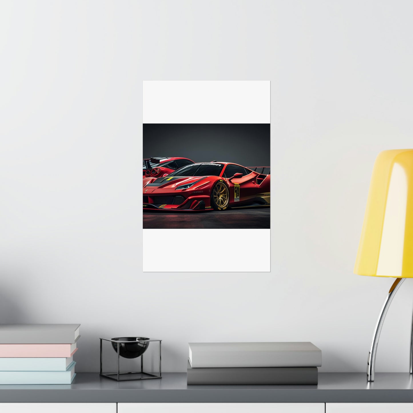 Premium Matte Vertical Posters Ferrari Red 3