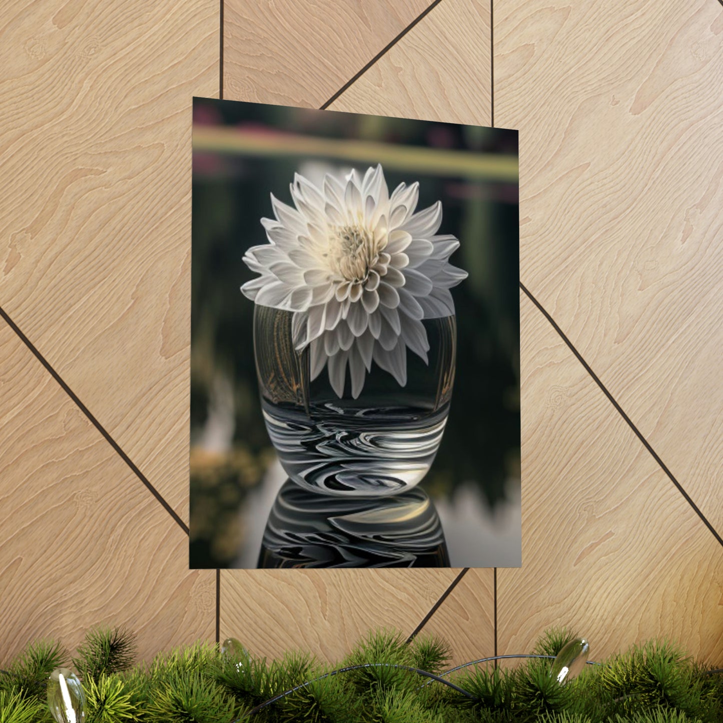 Premium Matte Vertical Posters White Dahlia 2