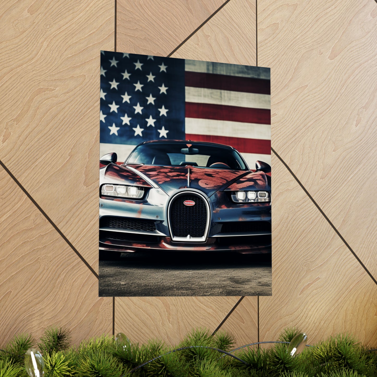 Premium Matte Vertical Posters Bugatti Flag 3