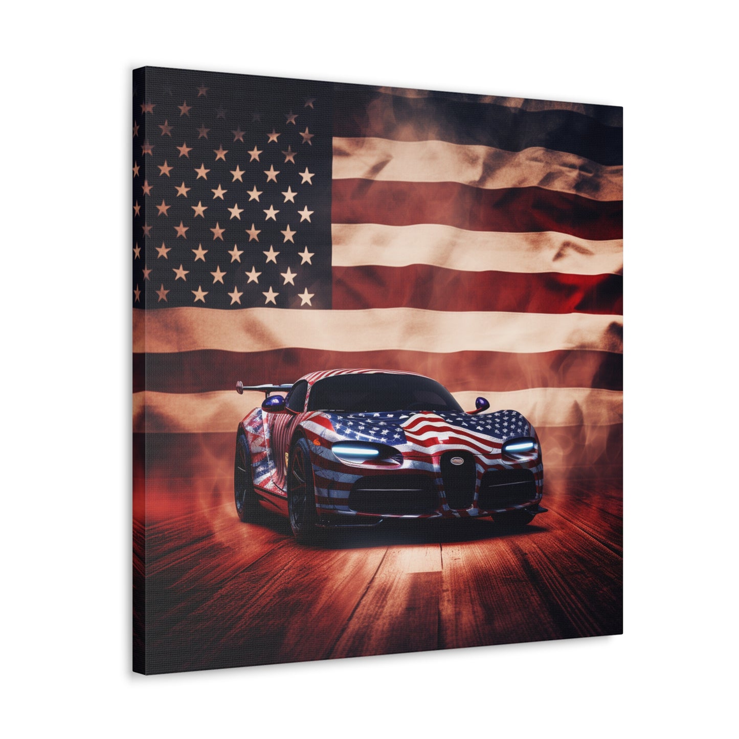 Canvas Gallery Wraps Abstract American Flag Background Bugatti 2