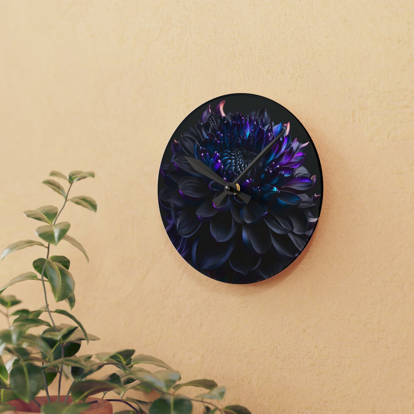 Acrylic Wall Clock Dahlia Purple 2