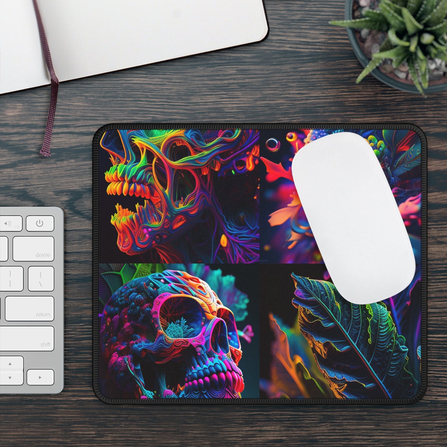 Gaming Mouse Pad  Florescent Skull Death 5