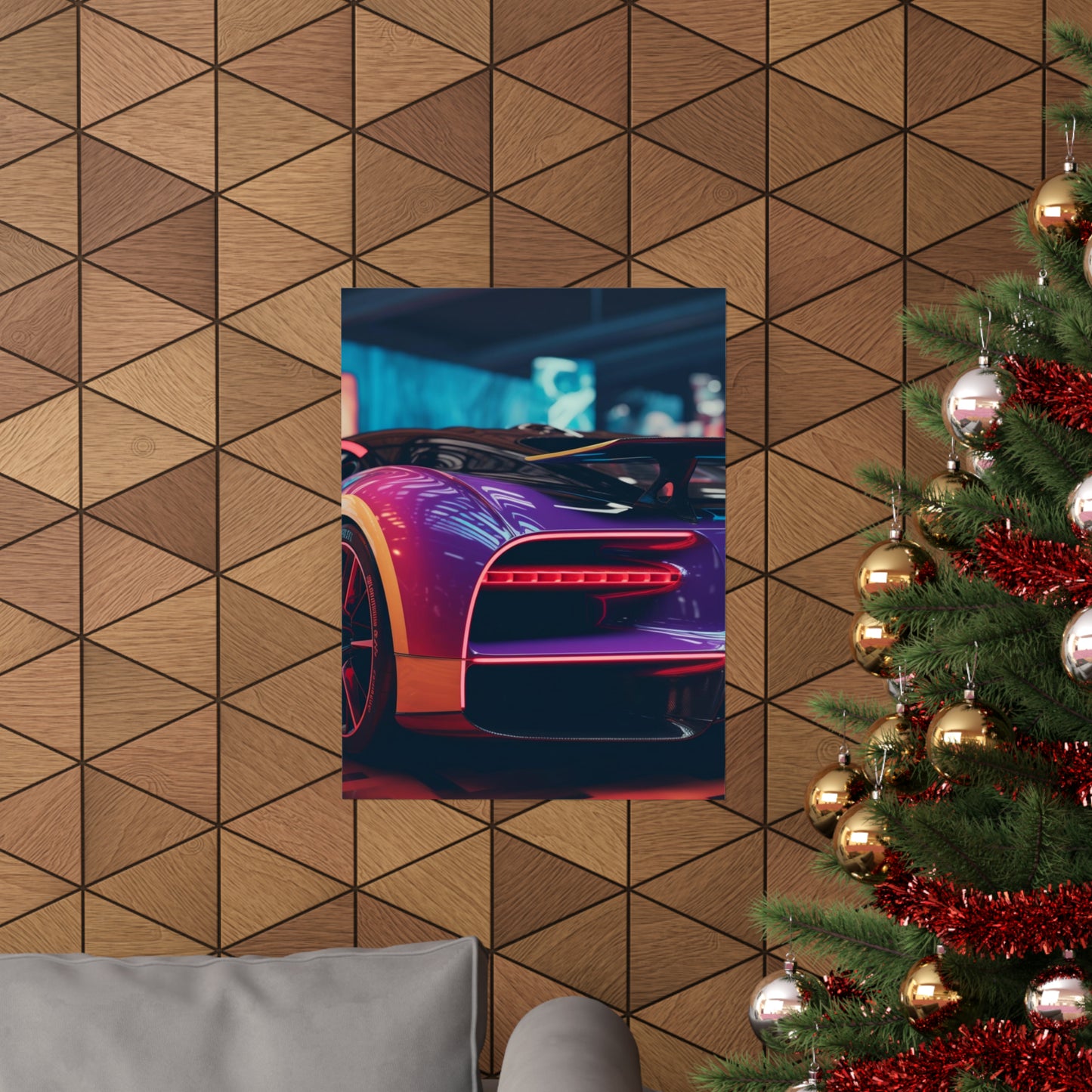 Premium Matte Vertical Posters Hyper Bugatti Neon Chiron 3