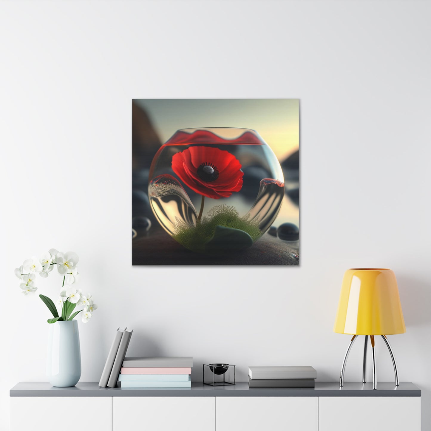 Canvas Gallery Wraps Red Anemone in a Vase 3
