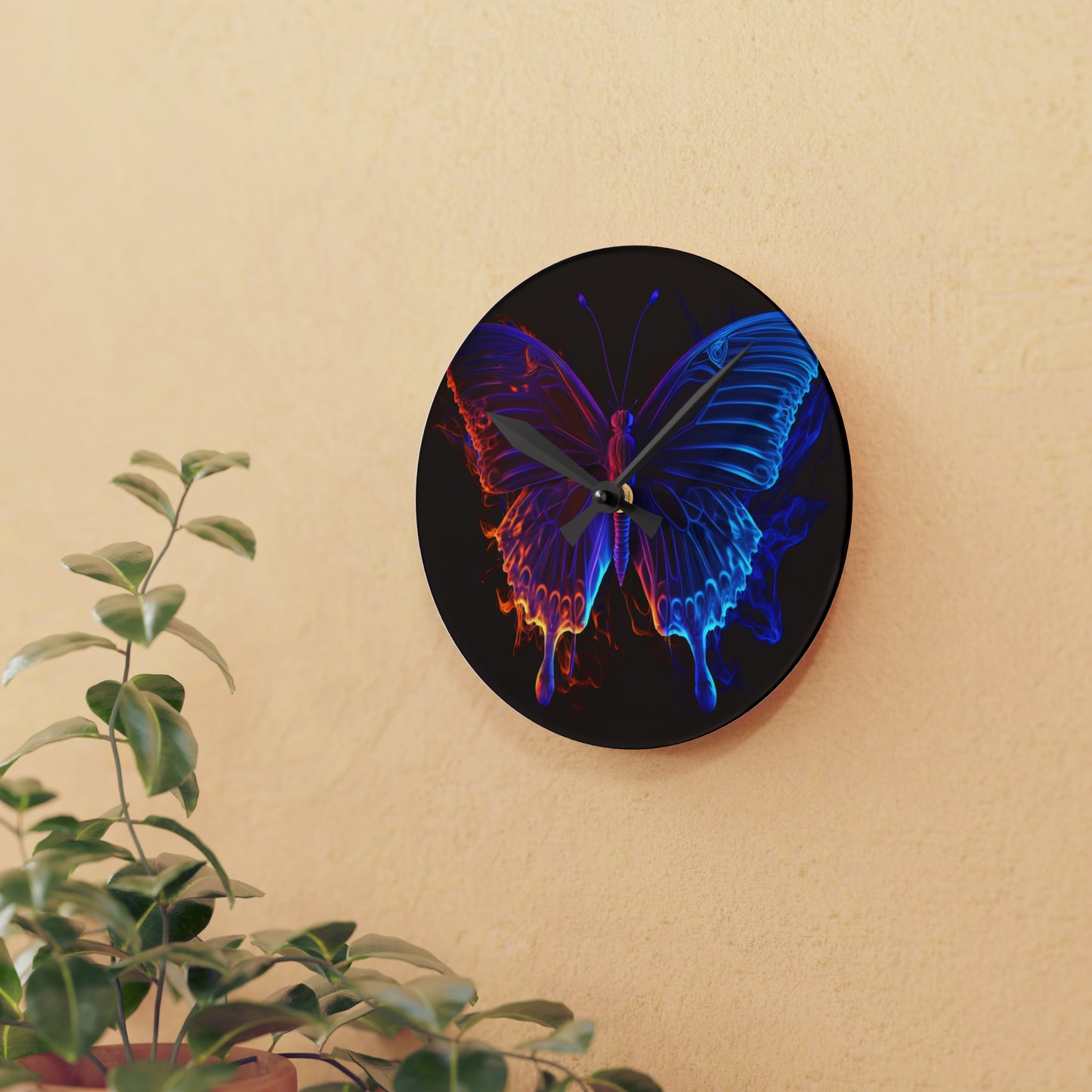 Acrylic Wall Clock Thermal Butterfly 1