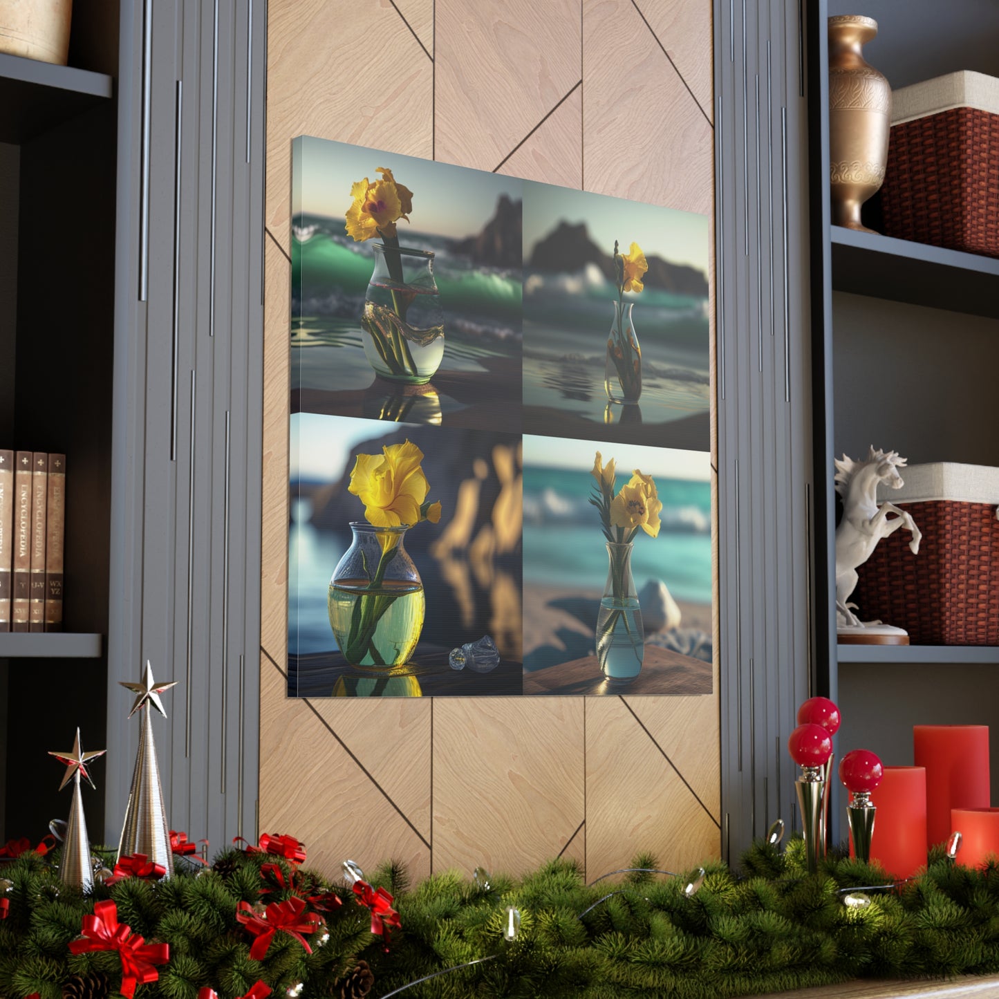 Canvas Gallery Wraps Yellow Gladiolus glass 5