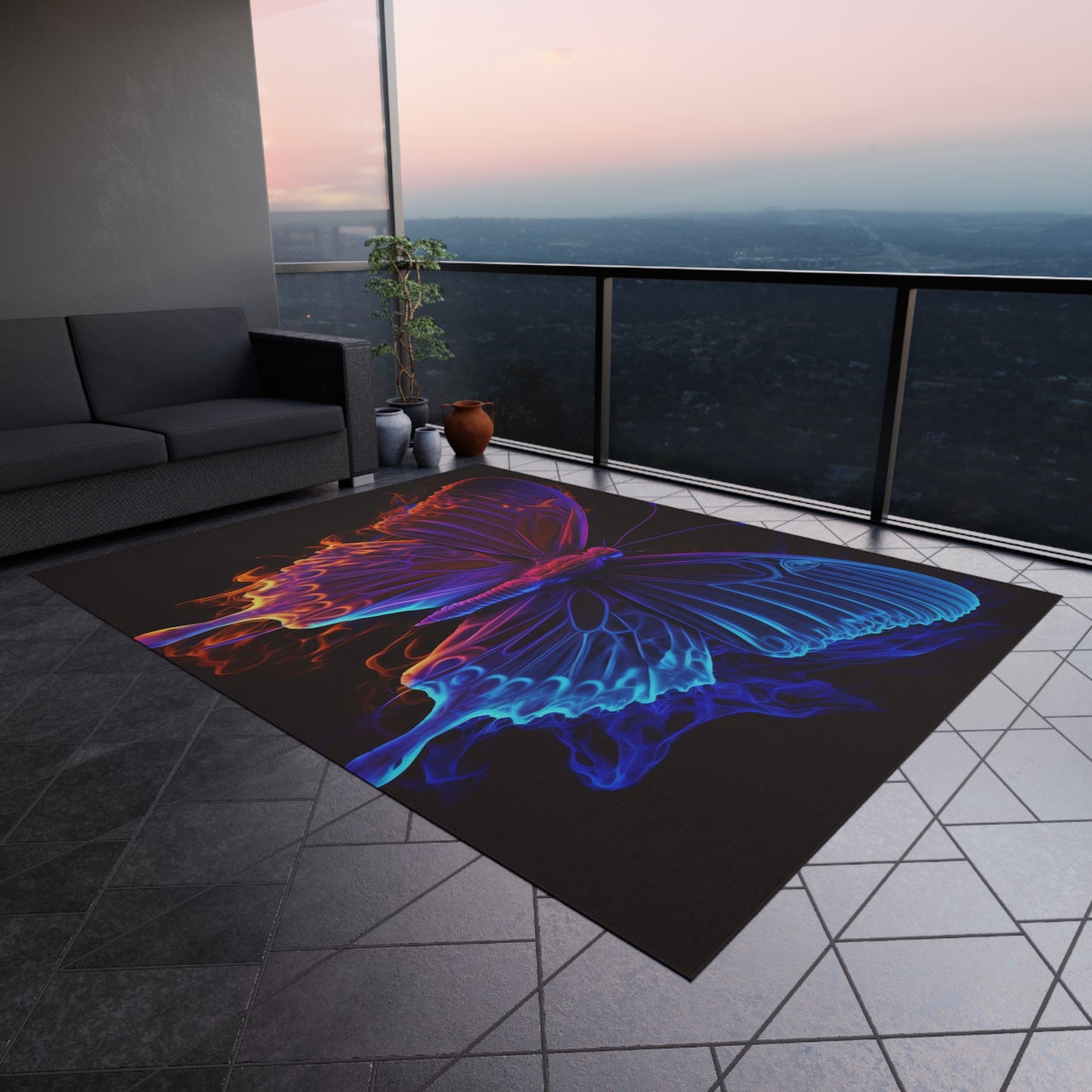 Outdoor Rug  Thermal Butterfly 1