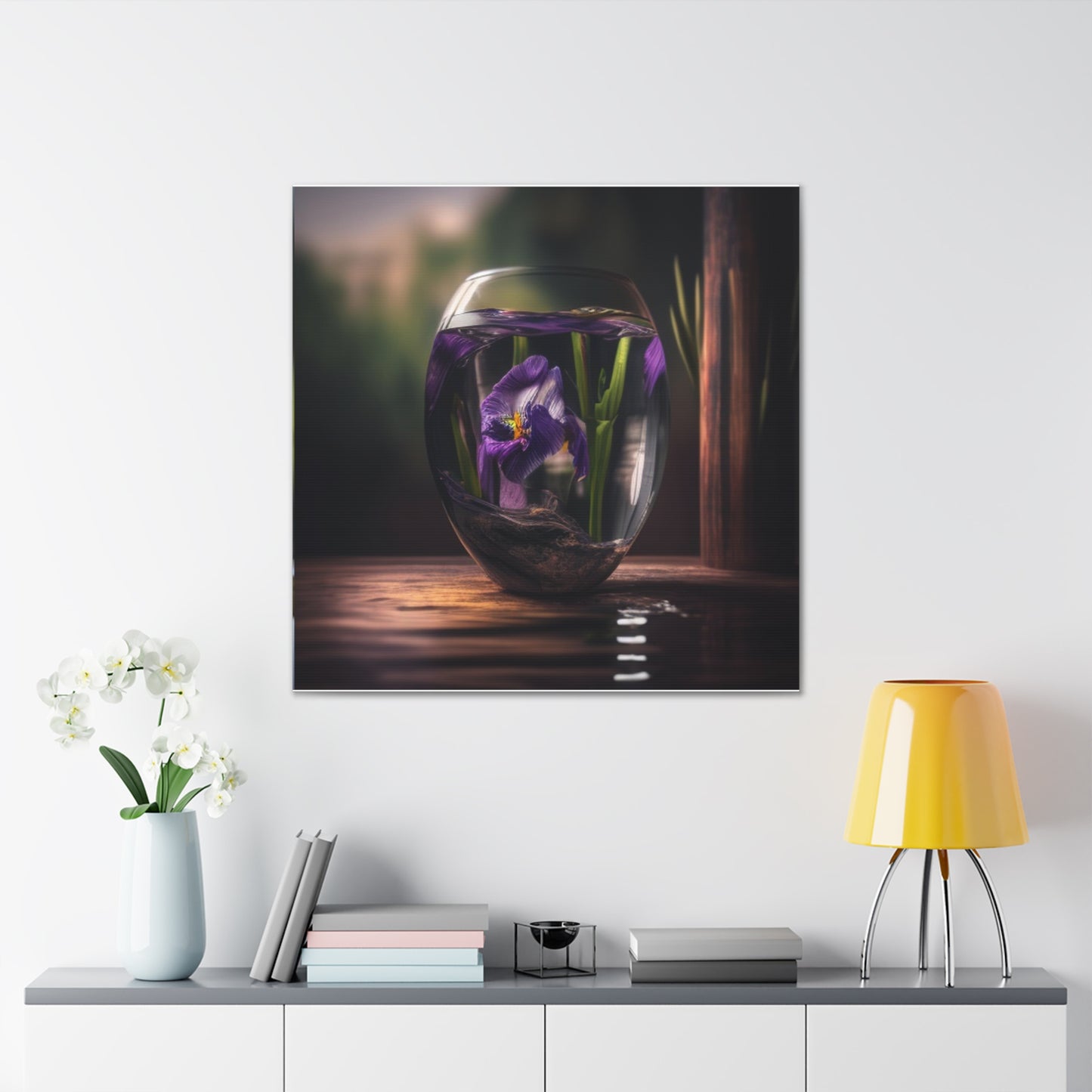Canvas Gallery Wraps Purple Iris in a vase 4