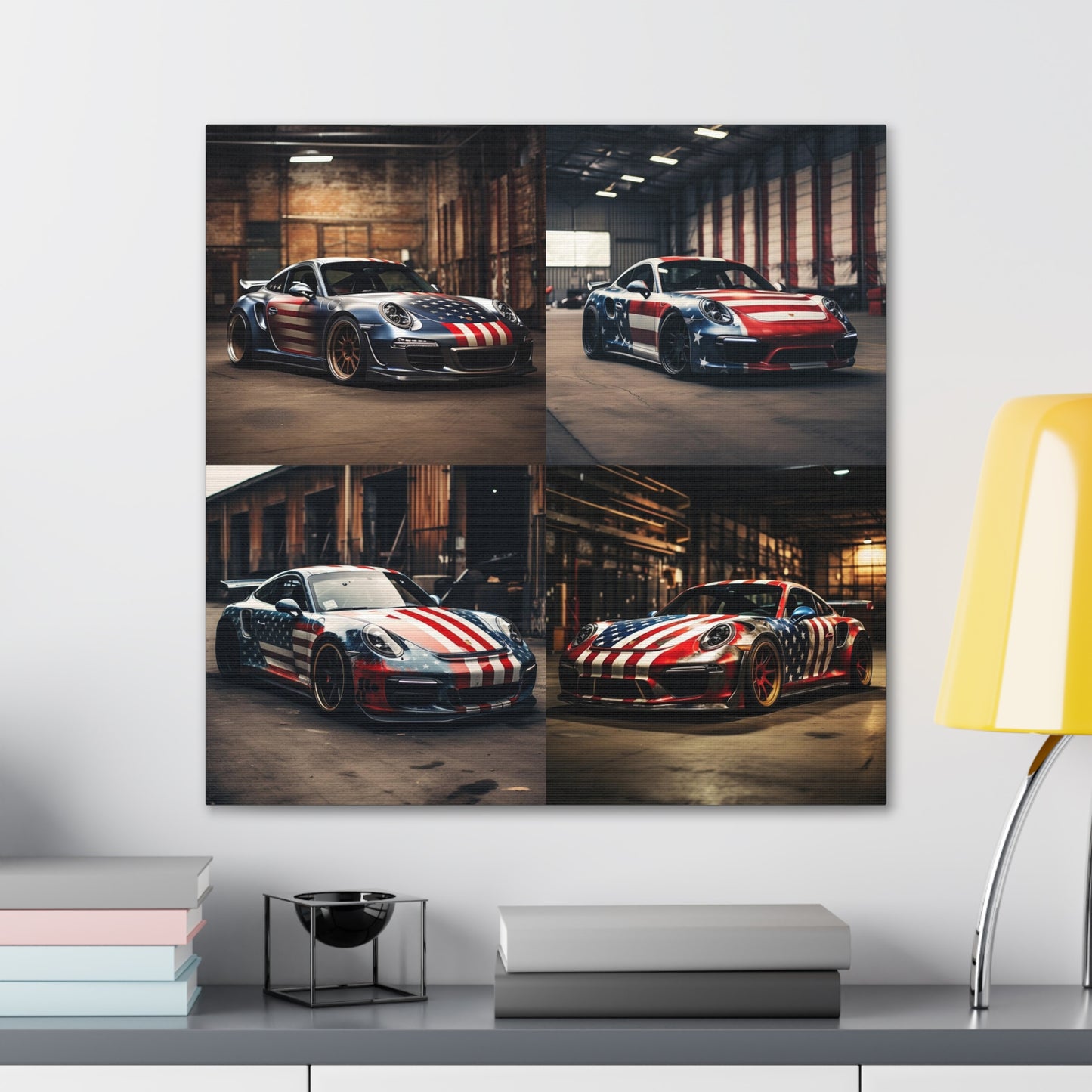 Canvas Gallery Wraps American Flag Porsche 5