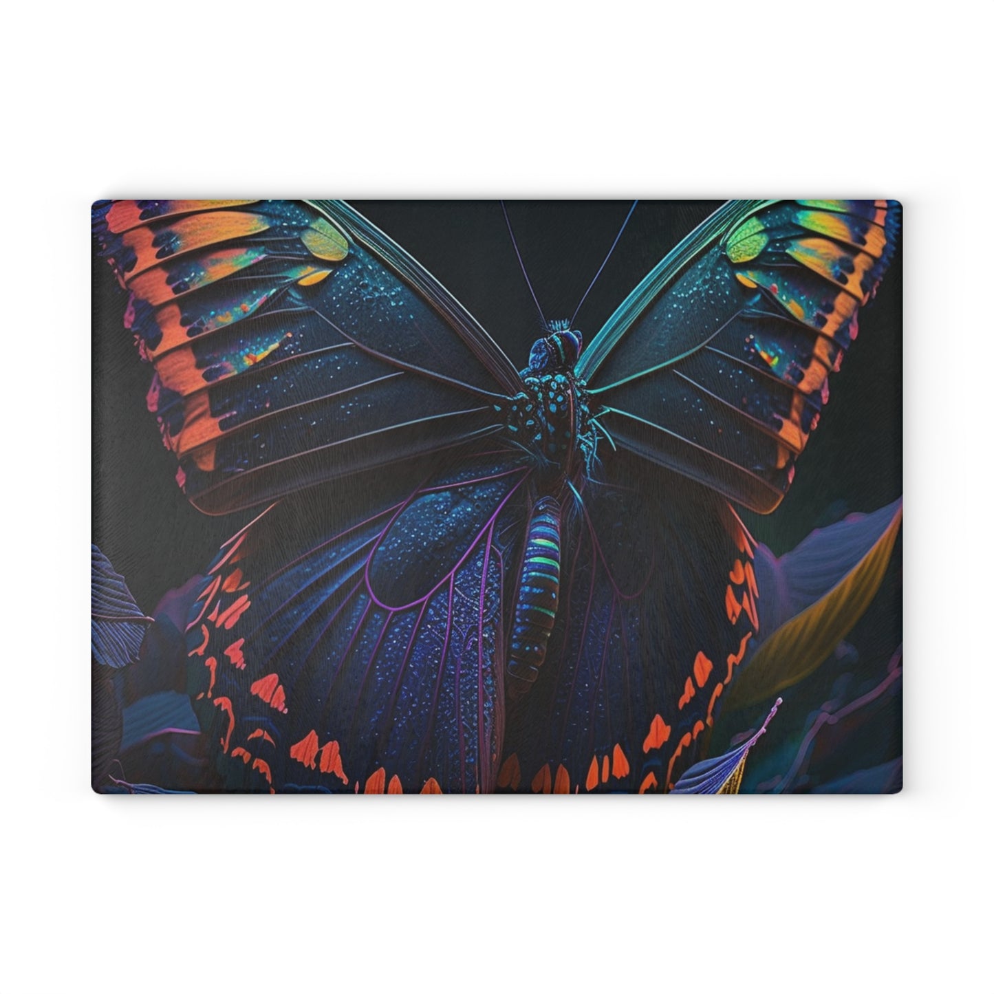 Glass Cutting Board Hue Neon Butterfly 3