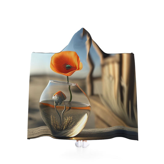 Hooded Blanket Orange Poppy in a Vase 1