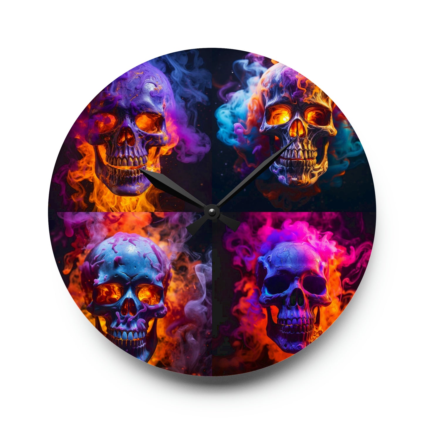 Acrylic Wall Clock Macro Skull 5