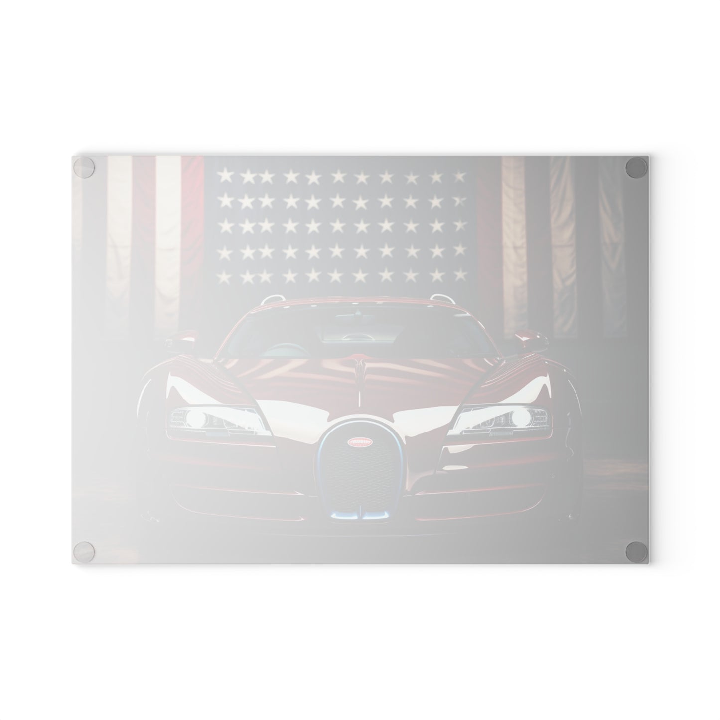 Glass Cutting Board American Flag Background Bugatti 1