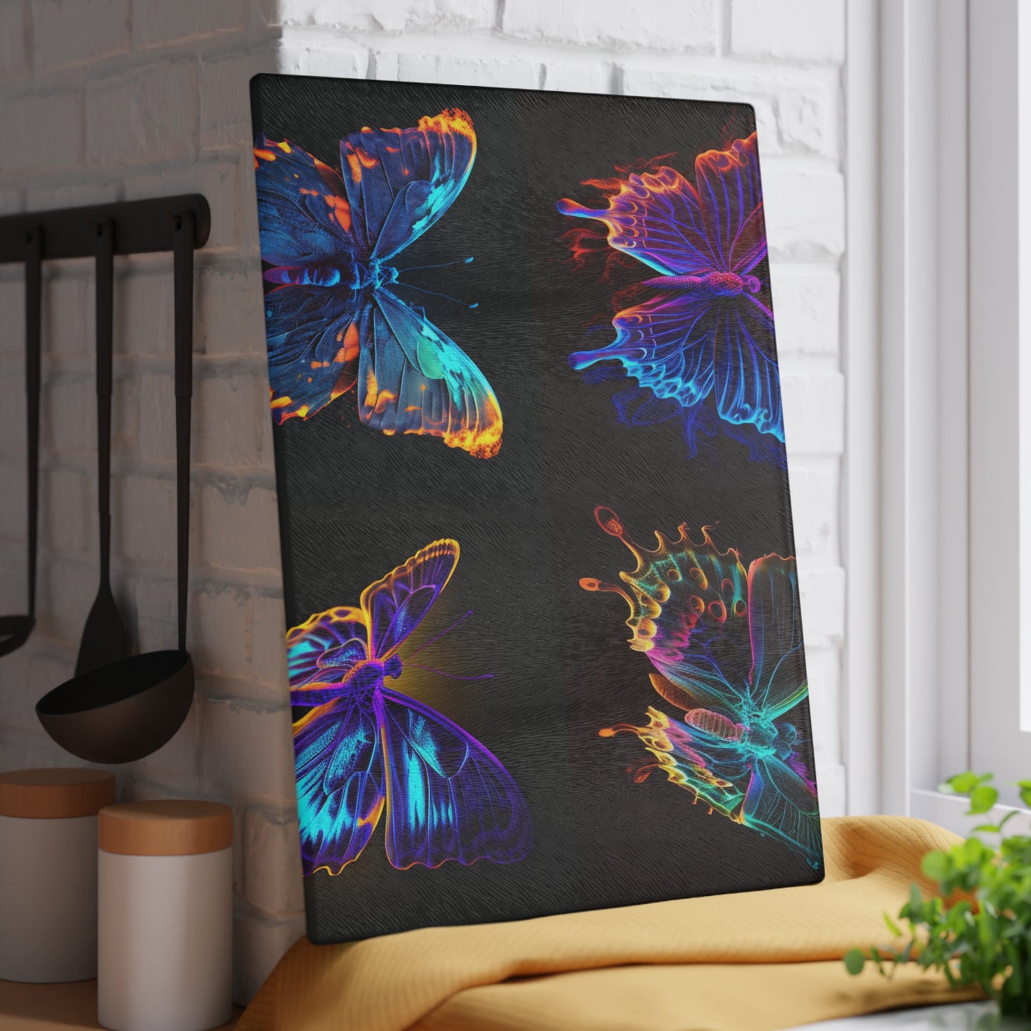 Glass Cutting Board Thermal Butterfly 5