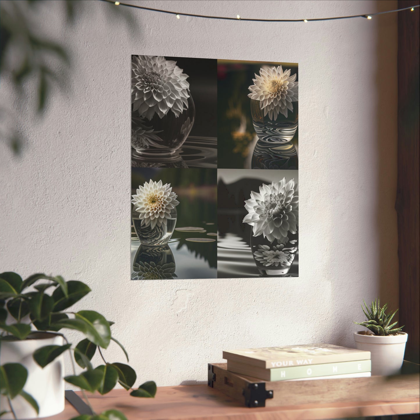 Premium Matte Vertical Posters White Dahlia 5