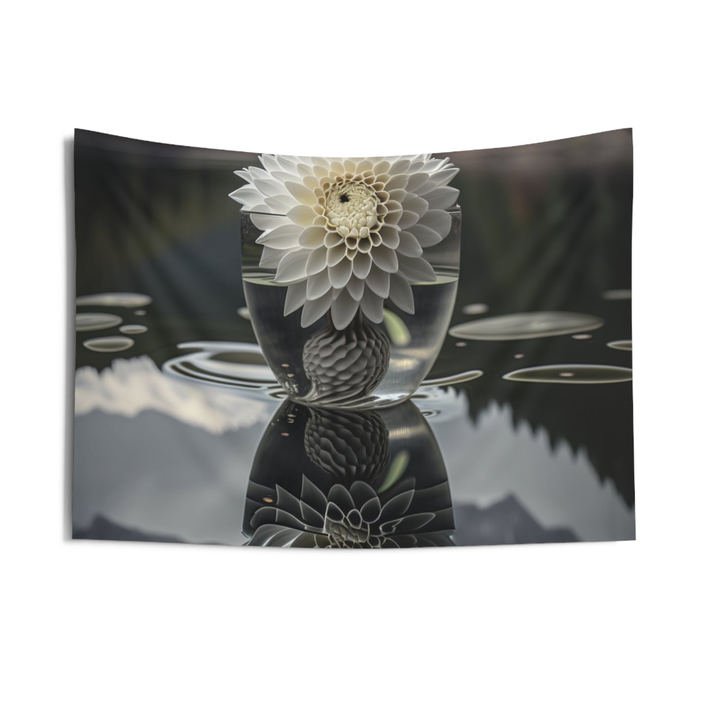 Indoor Wall Tapestries White Dahlia 3