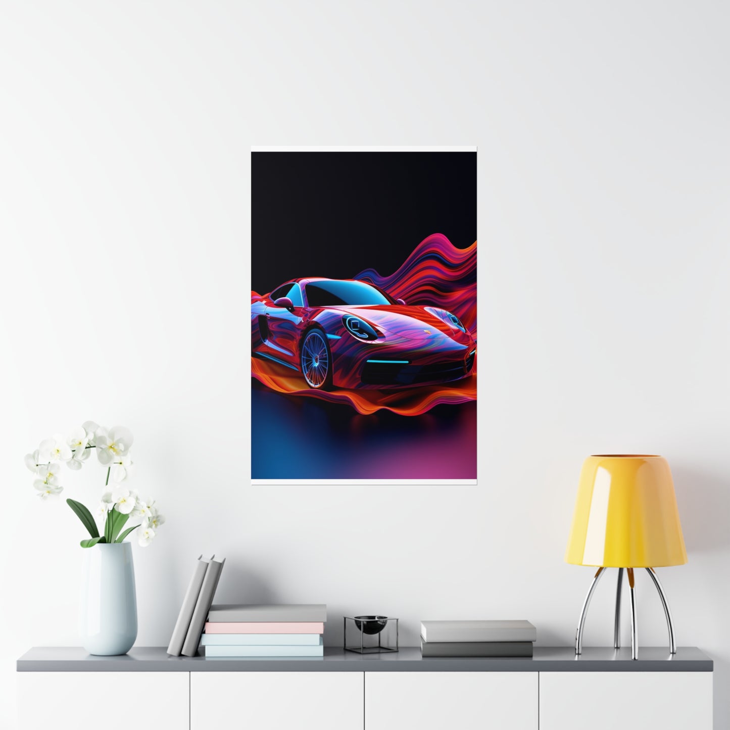 Premium Matte Vertical Posters Porsche Water Fusion 4