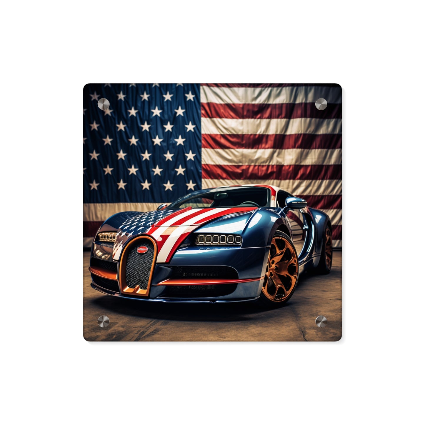 Acrylic Wall Art Panels Bugatti Flag American 4