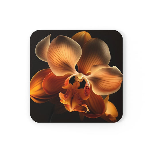 Corkwood Coaster Set Orange Orchid 2