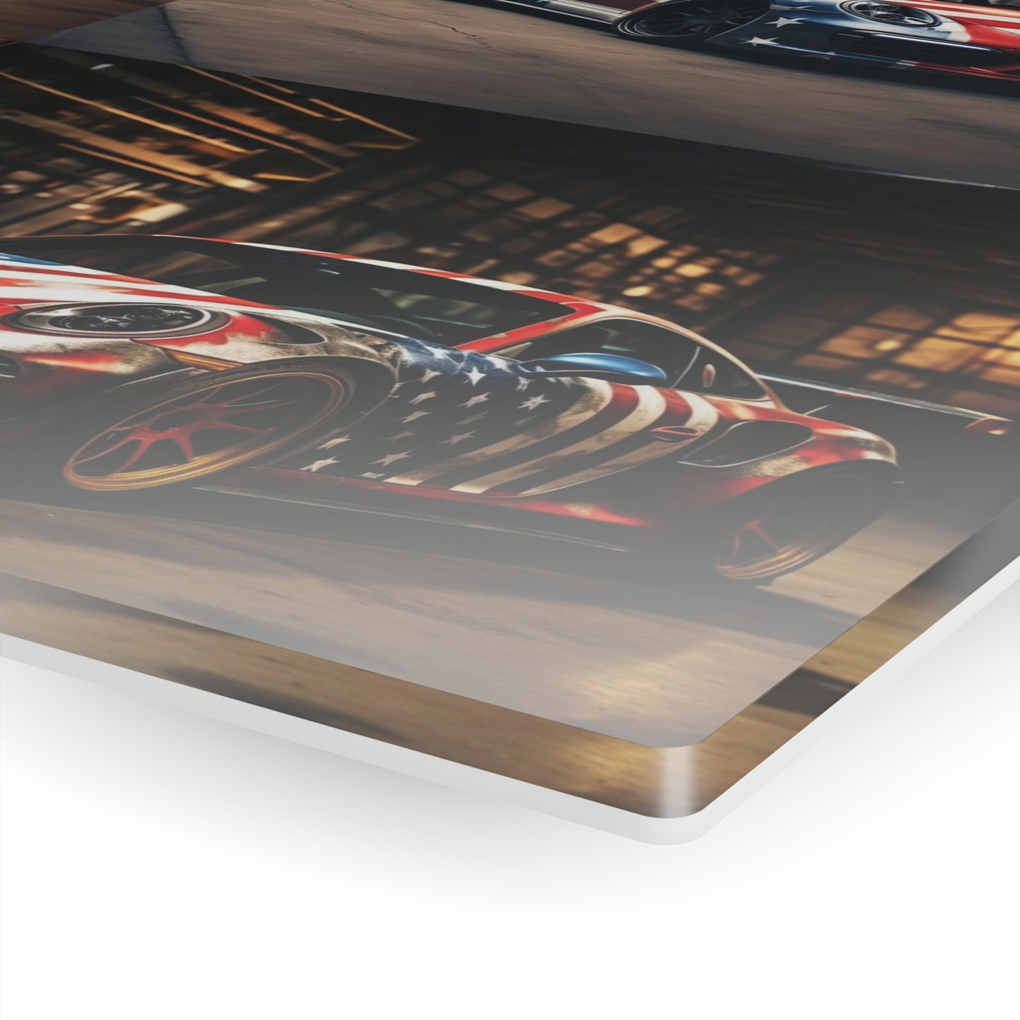 Acrylic Prints American Flag Porsche 5