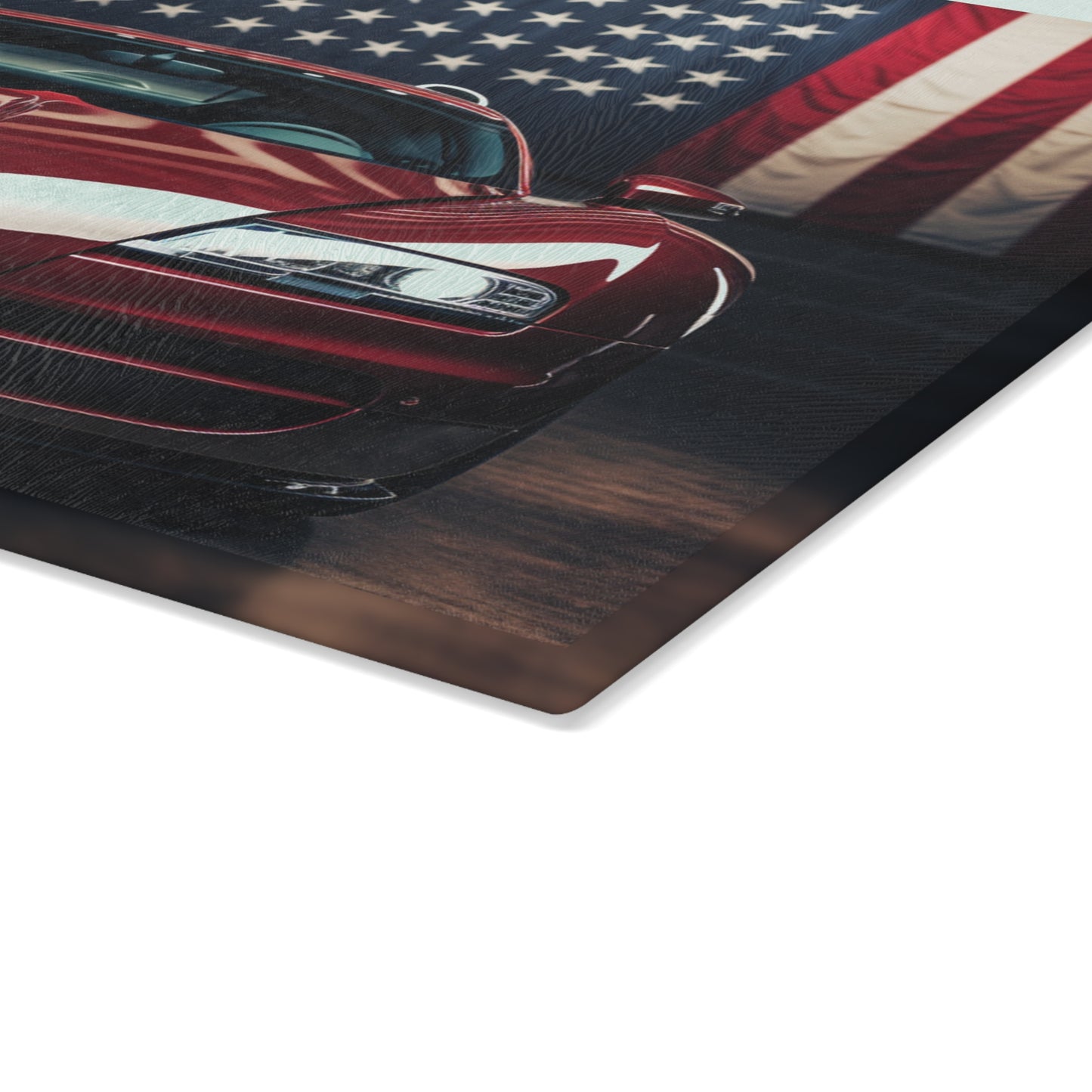 Glass Cutting Board American Flag Background Bugatti 1