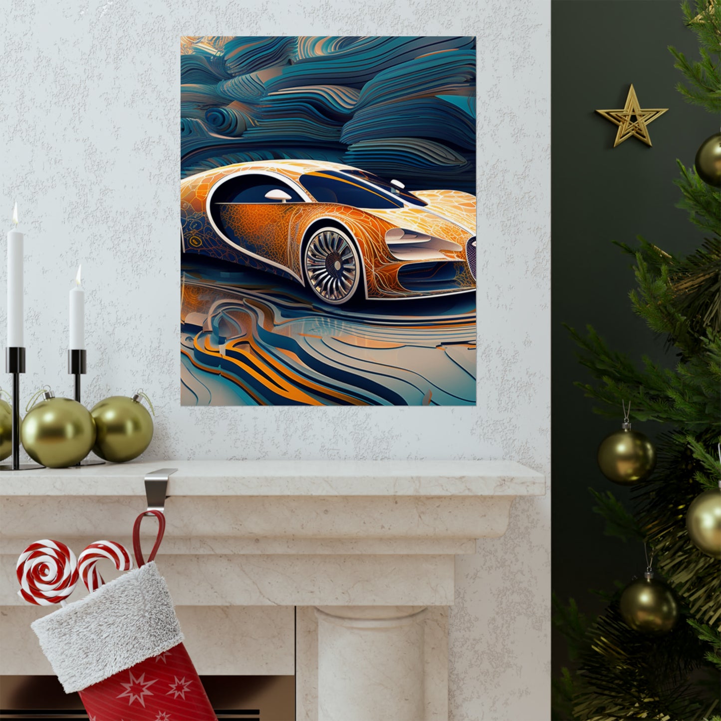 Premium Matte Vertical Posters Bugatti Abstract Flair 1