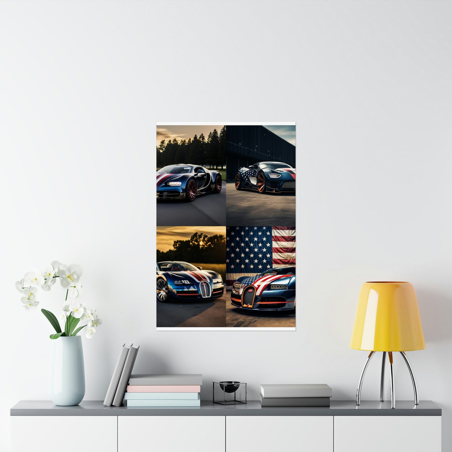 Premium Matte Vertical Posters Bugatti Flag American 5