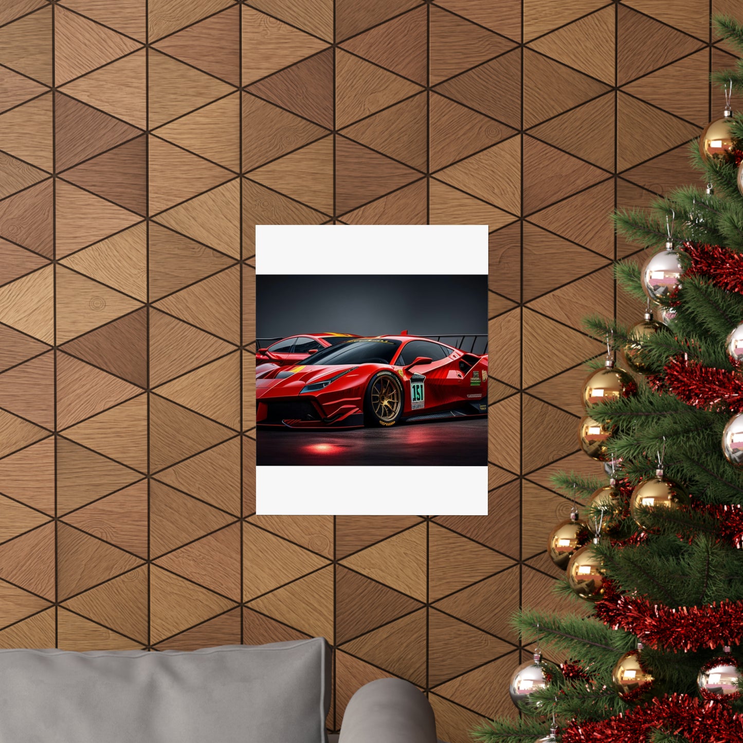 Premium Matte Vertical Posters Ferrari Red 2