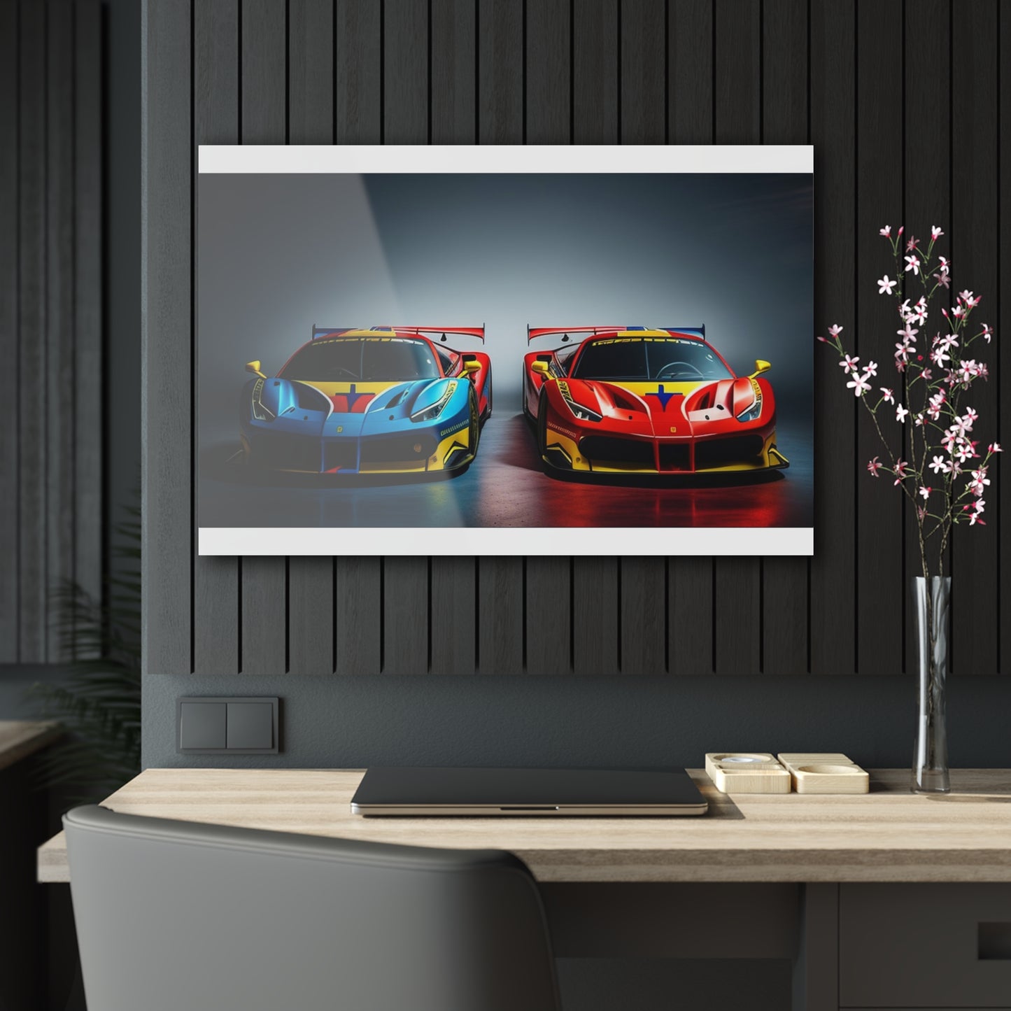 Acrylic Prints Ferrari Red Blue 2