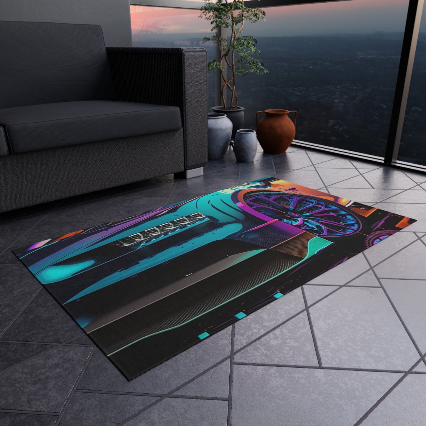 Outdoor Rug  Bugatti Neon Chiron 1