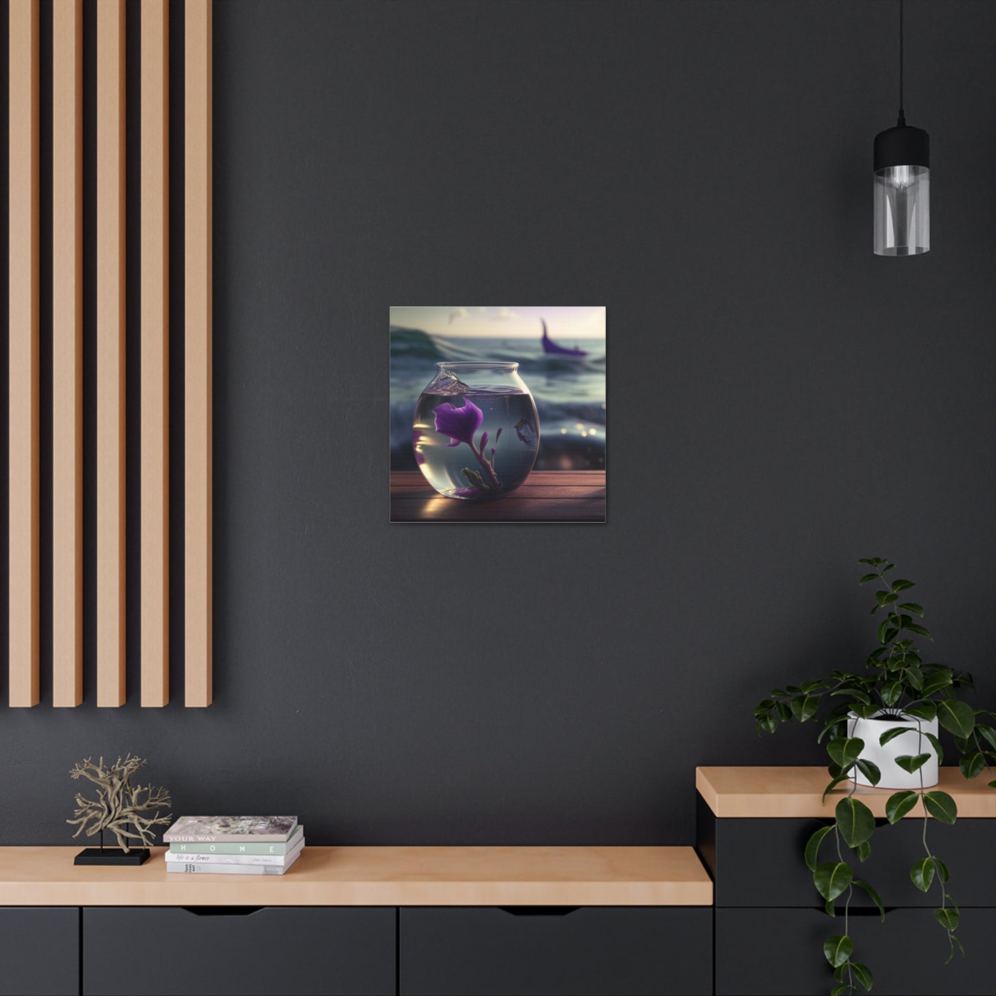 Canvas Gallery Wraps Purple Sweet pea in a vase 1
