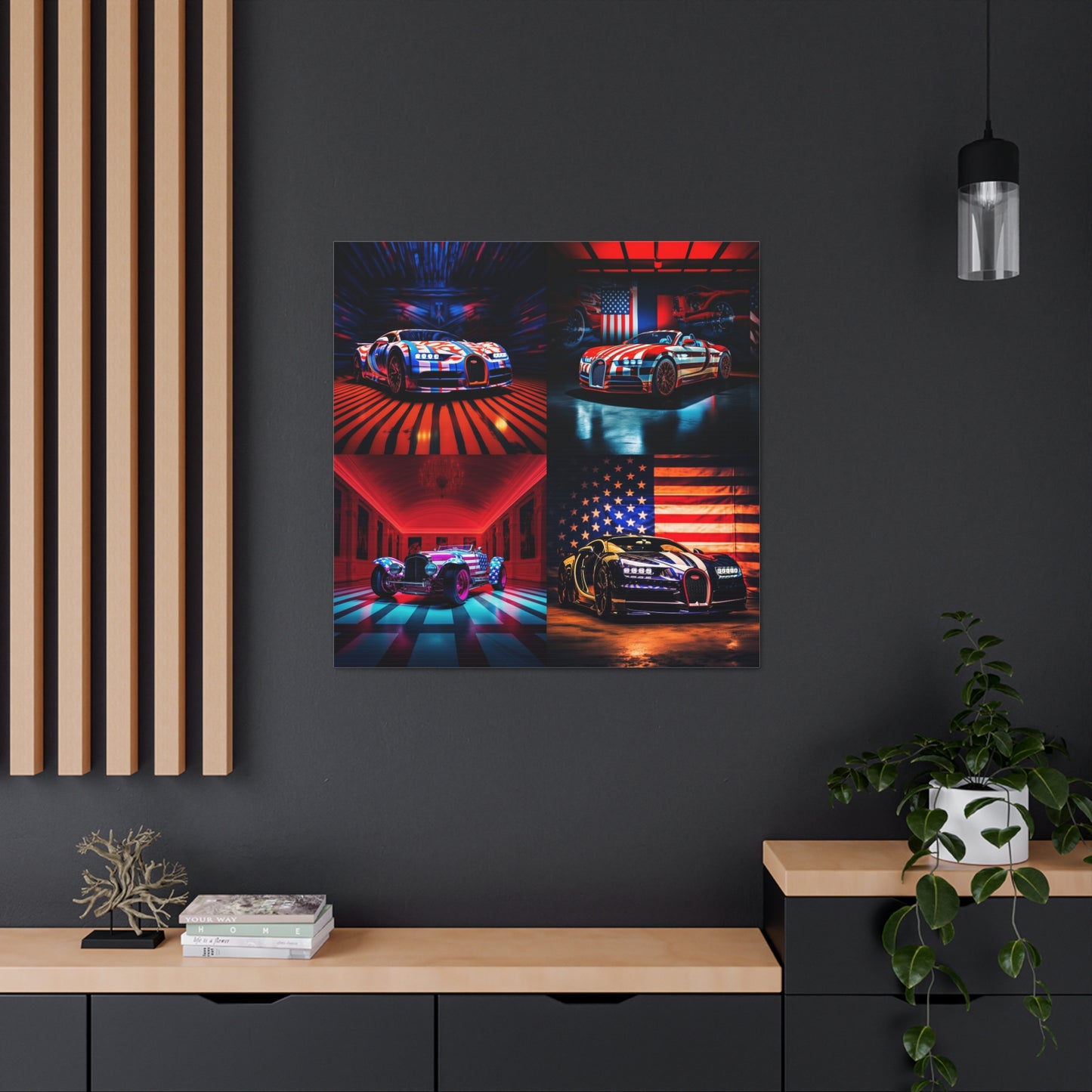 Canvas Gallery Wraps Macro Bugatti American Flag 5