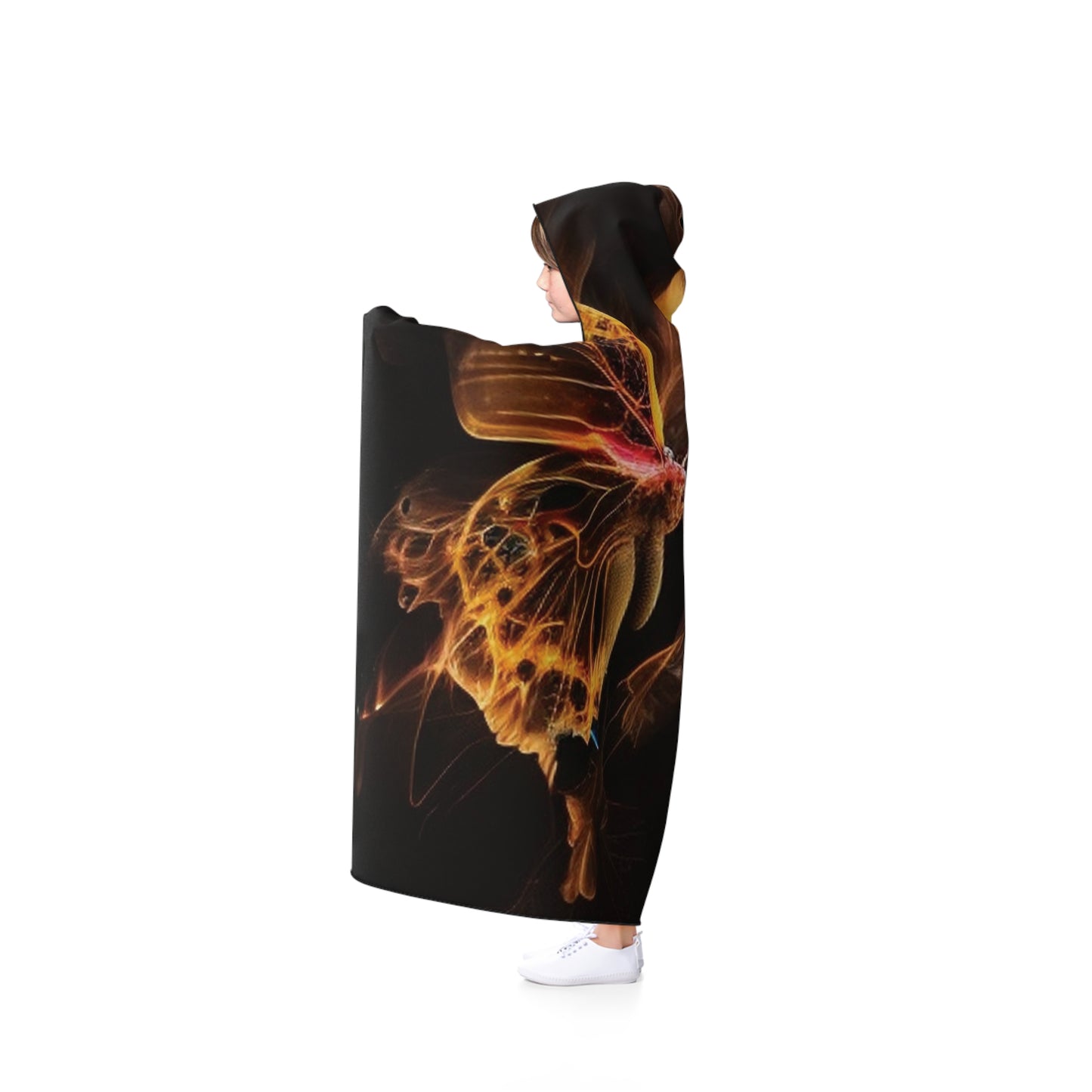 Hooded Blanket Kiss Neon Butterfly 2