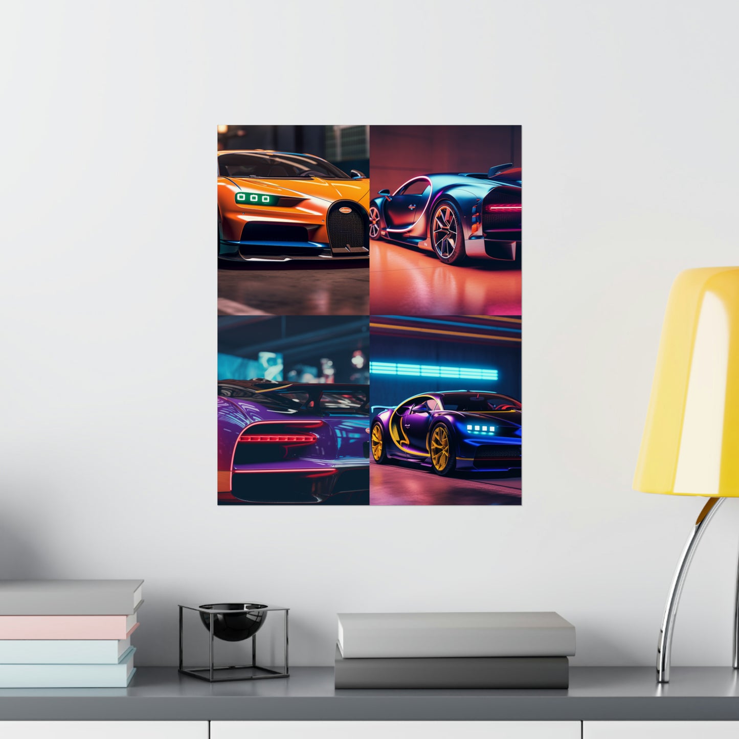 Premium Matte Vertical Posters Hyper Bugatti Neon Chiron 5