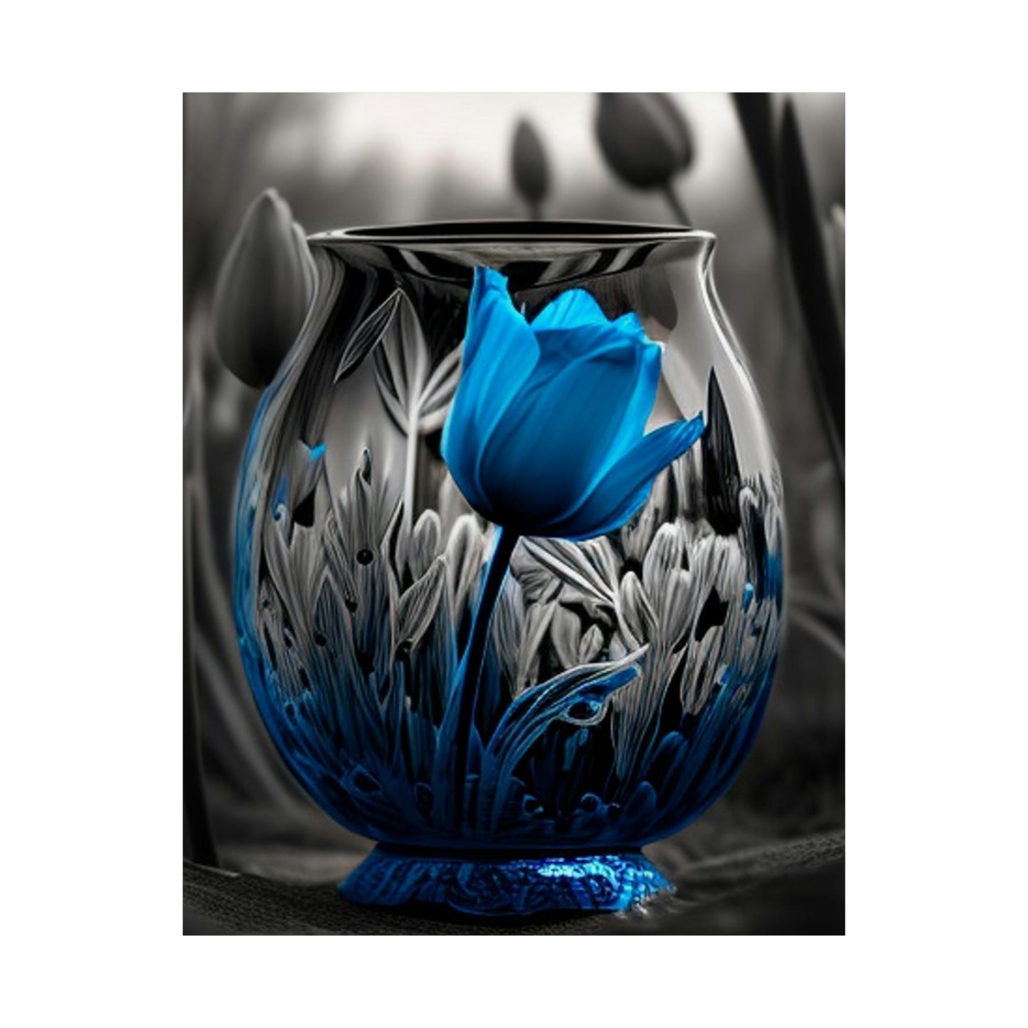 Premium Matte Vertical Posters Tulip Blue 1