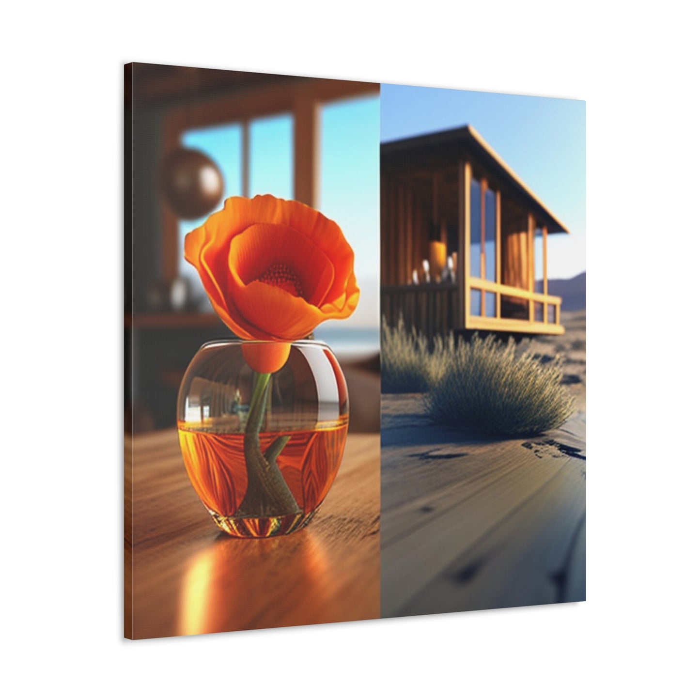 Canvas Gallery Wraps Poppy in a Glass Vase 3