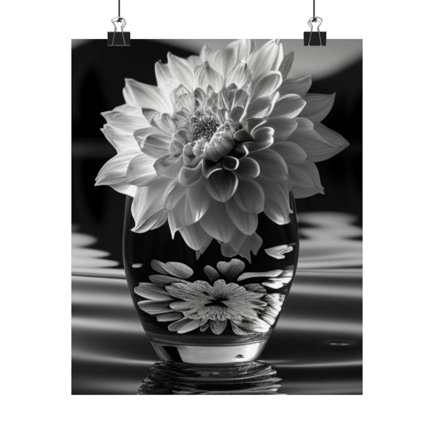 Premium Matte Vertical Posters White Dahlia 4