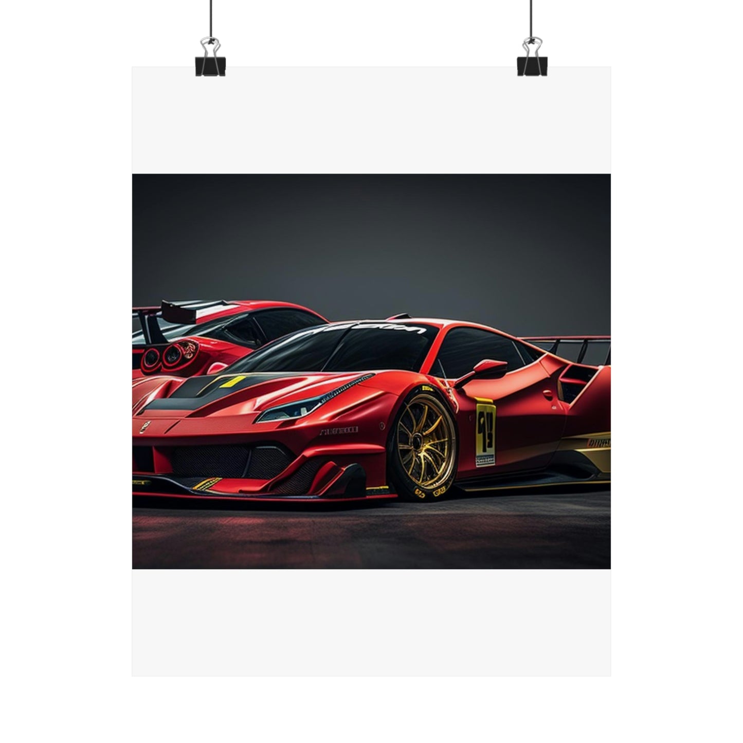 Premium Matte Vertical Posters Ferrari Red 3