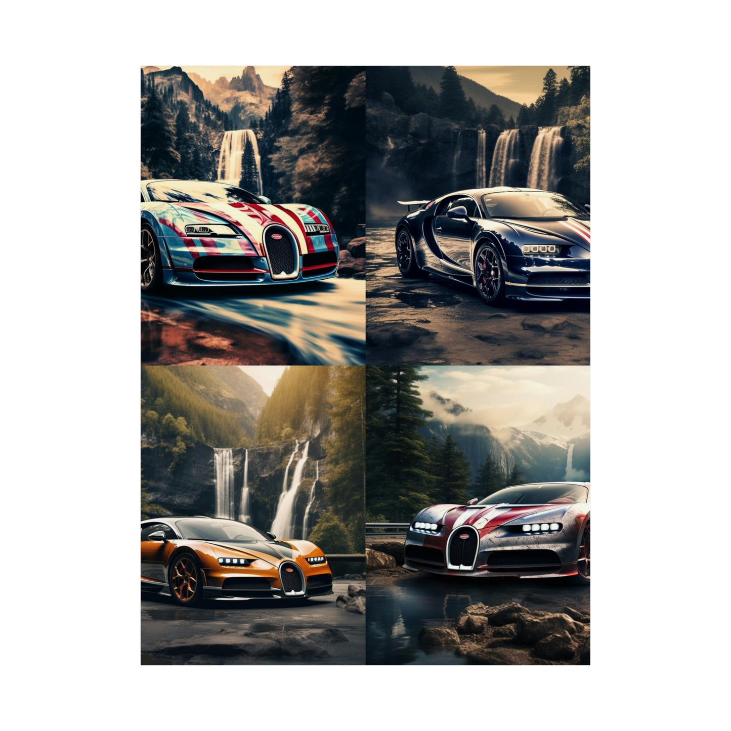 Premium Matte Vertical Posters Bugatti Waterfall 5