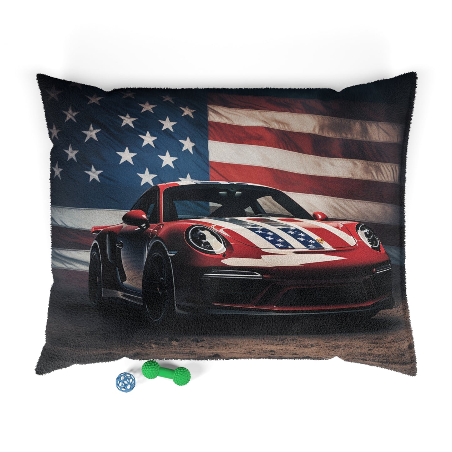 Pet Bed American Flag Background Porsche 3