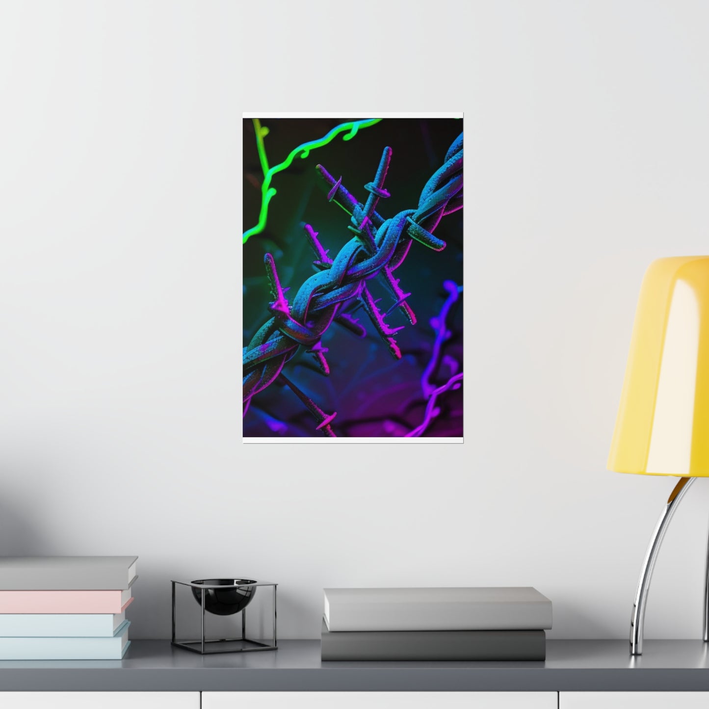 Premium Matte Vertical Posters Macro Neon Barbs 4