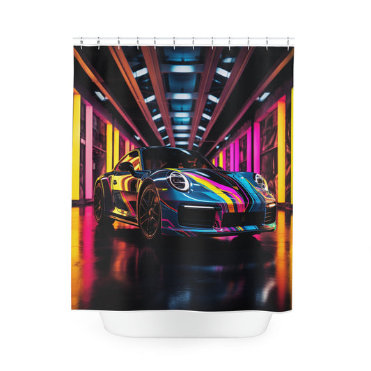 Polyester Shower Curtain Macro Porsche 1