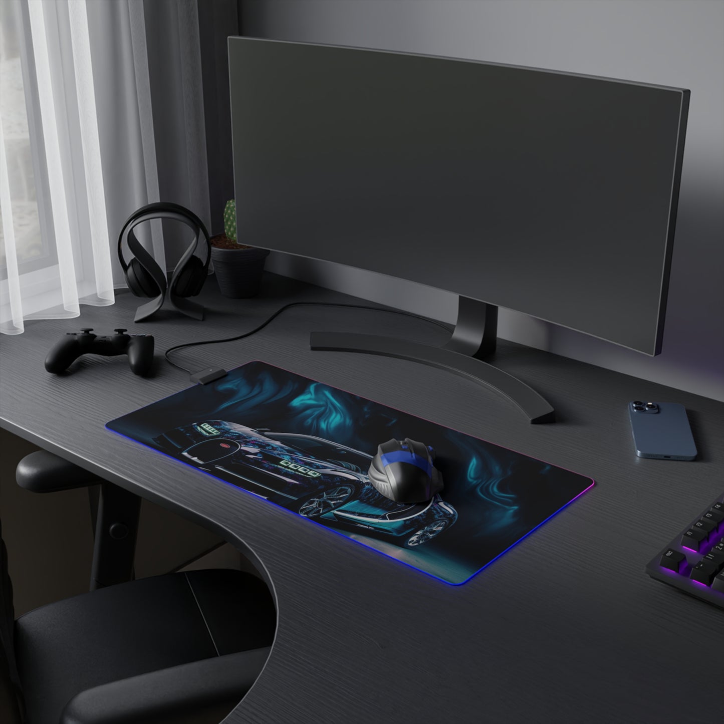 LED Gaming Mouse Pad Hyper Bugatti 1