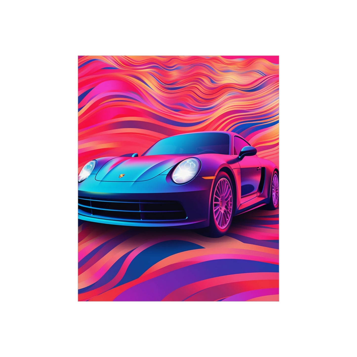 Premium Matte Vertical Posters Porsche Water Fusion 3